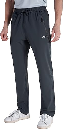 Mens Workout Athletic Pants Elastic-Waist Drawstring Pants for Sport Exercise Travel,Quick-Dry,Stretchy